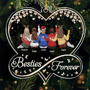 Tu es mon peuple - Ornement personnalisé Bestie - En acrylique en forme de cœur infini - Cadeau de Noël pour meilleures amies, BFF, sœurs