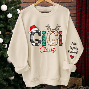 Qui a besoin du Père Noël ? J'ai ma grand-mère ! - Sweat-shirt unisexe personnalisé avec motif sur la manche - Cadeau de Noël pour maman et grand-mère