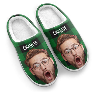 Custom Photo Fluffy Slippers - Personalized Birthday Gifts For Dog Cat Lovers, Dog Dad And Mom, Cat Owners - Happiness Is A Warm Puppy