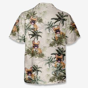 Custom Photo Unisex Tropical Hawaiian Aloha Shirt - Personalized Summer Vacation And Travel Gifts For Family, Dog Cat Lovers - Happiness Comes In Waves