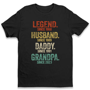T-shirt unisexe personnalisé « Mari, papa, grand-père » - Cadeau d'anniversaire pour papa, grand-père, fête des pères
