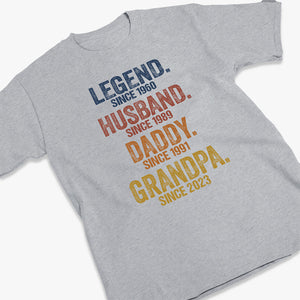 T-shirt unisexe personnalisé « Mari, papa, grand-père » - Cadeau d'anniversaire pour papa, grand-père, fête des pères
