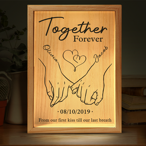 Custom Frame Light Box - Personalized Anniversary Wedding Gifts For Husband And Wife, Him And Her - Together Forever From Our First Kiss Till Our Last Breath