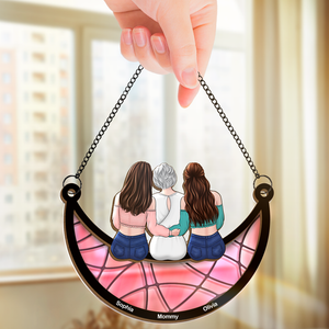 A Mother's Treasure Is Her Daughter - Family Personalized Window Hanging Suncatcher - Mother's Day, Gift For Mom