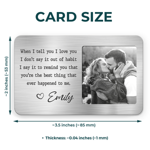 Photo personnalisée « Tu as volé mon cœur, mais je te le laisserai garder » - Carte portefeuille en aluminium personnalisée pour couple - Cadeau pour mari et femme, anniversaire