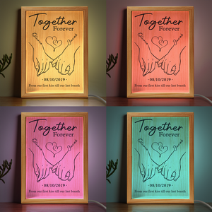Custom Frame Light Box - Personalized Anniversary Wedding Gifts For Husband And Wife, Him And Her - Together Forever From Our First Kiss Till Our Last Breath