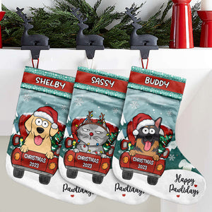 Joyeux Pawlidays - Chaussette de Noël personnalisée pour chat et chien - Cadeau de Noël pour propriétaires et amoureux des animaux