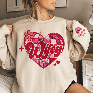 Où qu'elle soit, c'est là que se trouve ma maison - Sweat-shirt unisexe personnalisé pour couple avec motif sur la manche - Cadeau pour mari et femme, anniversaire