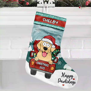 Joyeux Pawlidays - Chaussette de Noël personnalisée pour chat et chien - Cadeau de Noël pour propriétaires et amoureux des animaux
