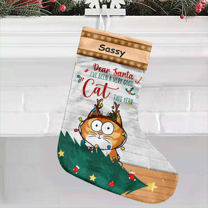 J'ai été un très bon chat cette année - Chaussette de Noël personnalisée pour chat - Cadeau de Noël pour les propriétaires d'animaux et les amoureux des animaux