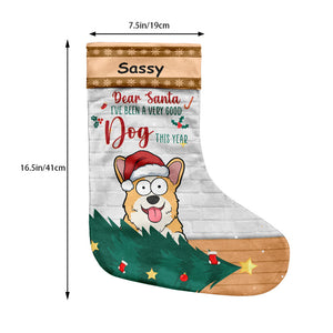 Cher Père Noël, j'ai été un très bon chien cette année - Chaussette de Noël personnalisée pour chien - Cadeau de Noël pour les propriétaires d'animaux et les amoureux des animaux