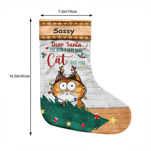 J'ai été un très bon chat cette année - Chaussette de Noël personnalisée pour chat - Cadeau de Noël pour les propriétaires d'animaux et les amoureux des animaux