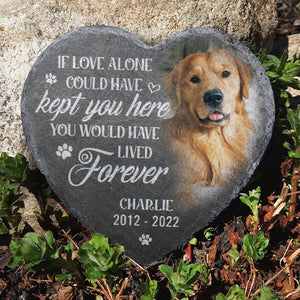 Custom Photo Heart Shaped Memorial Stone - Personalized Pet Memorial Sympathy Gifts For Dogs, Cats, Loss Of Dog - You Would Have Lived Forever