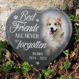 Photo personnalisée : Les meilleurs amis ne sont jamais oubliés - Pierre commémorative personnalisée - Cadeau de condoléances, cadeau pour les propriétaires d'animaux de compagnie, les amoureux des animaux
