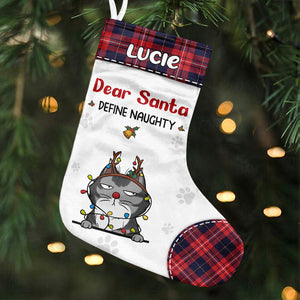 I'm On The Naughty List - Cat & Dog Personalized Custom Christmas Stocking - Christmas Gift For Pet Owners, Pet Lovers