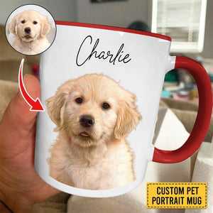 Custom Photo Our Human Servant - Dog & Cat Personalized Custom Accent Mug - Gift For Pet Owners, Pet Lovers