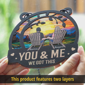 L'amour sans fin n'a pas de limites - Ornement attrape-soleil personnalisé pour fenêtre - Cadeau pour mari et femme, anniversaire