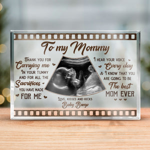 Custom Photo Thank You For Carrying Me - Family Personalized Custom Rectangle Shaped Acrylic Plaque - Baby Shower Gift, Gift For First Mom