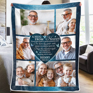 Custom Photo I'm Here By Your Side - Memorial Personalized Custom Blanket - Sympathy Gift For Family Members