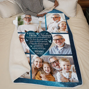 Custom Photo I'm Here By Your Side - Memorial Personalized Custom Blanket - Sympathy Gift For Family Members