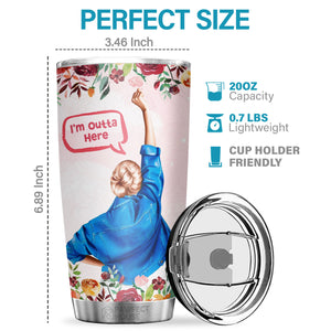 Une femme sage a dit : « Je m'en vais, elle a vécu heureuse pour toujours » - Gobelet - Cadeau de retraite pour la famille, les collègues, les amis, départ à la retraite heureux