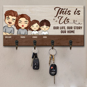 Custom Key Hanger, Key Holder - Personalized Birthday Gifts For Family, Dog Dad And Mom, Cat Owners - Our Life Our Sweet Home