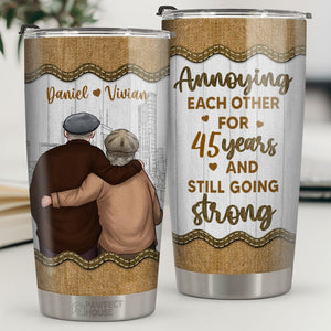 I Love You More The End I Win - Couple Personalized Custom Tumbler - Gift For Husband Wife, Anniversary