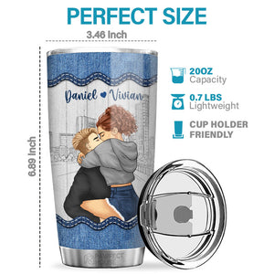 I Love You More The End I Win - Couple Personalized Custom Tumbler - Gift For Husband Wife, Anniversary