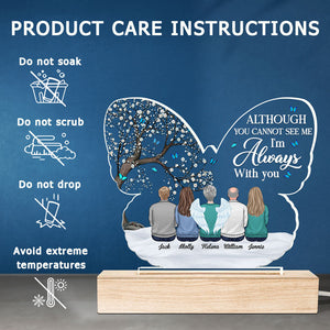 You Can't See Me, But I'm Always With You - Memorial Personalized Custom Round Shaped 3D LED Light - Mother's Day, Sympathy Gift, Gift For Family Members