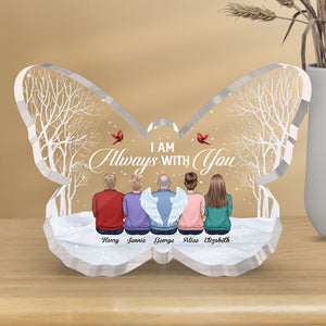 Forever In Our Hearts - Memorial Personalized Custom Butterfly Shaped Acrylic Plaque - Sympathy Gift, Gift For Family Members