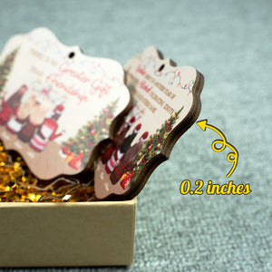 We Are More Than Friends, We‚re Like A Really Small Gang - Personalized Custom Benelux Shaped Wood/Aluminum Christmas Ornament - Gift For Bestie, Best Friend, Sister, Birthday Gift For Bestie And Friend, Christmas New Arrival Gift