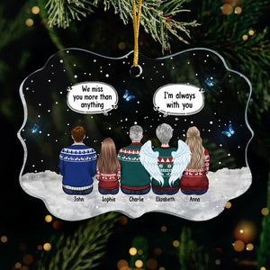We Miss You More Than Anything - Memorial Personalized Custom Ornament - Acrylic Benelux Shaped - Sympathy Gift, Christmas Gift For Family Members