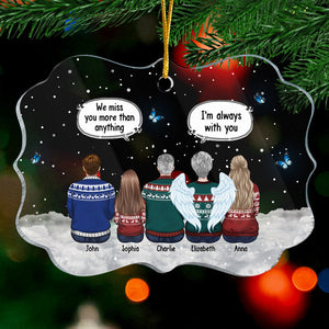 We Miss You More Than Anything - Memorial Personalized Custom Ornament - Acrylic Benelux Shaped - Sympathy Gift, Christmas Gift For Family Members