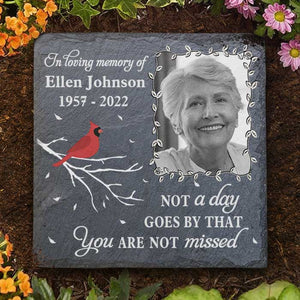 Not A Day Goes By That You're Not Missed - Personalized Memorial Stone, Human Grave Marker - Upload Image, Memorial Gift, Sympathy Gift