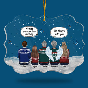 We Miss You More Than Anything - Memorial Personalized Custom Ornament - Acrylic Benelux Shaped - Sympathy Gift, Christmas Gift For Family Members