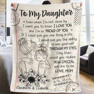 I'm So Proud Of You - Mom To Daughter, Personalized Blanket.