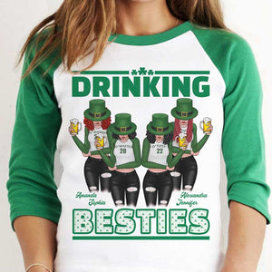 Beer Friends Forever Drinking - Gift For Besties, Personalized St. Patrick's Day Unisex Raglan Shirt.