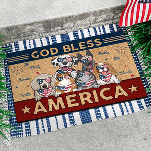 God Bless America - 4th Of July Funny Personalized Pet Decorative Mat (Cat & Dog).