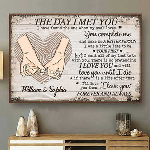 Love You Forever And Always - Gift For Couples, Husband Wife, Personalized Horizontal Poster.