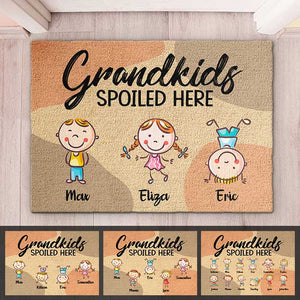 Grandkids Spoiled Here - Personalized Decorative Mat.