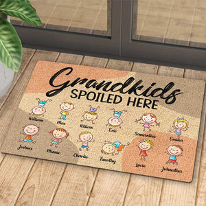 Grandkids Spoiled Here - Personalized Decorative Mat.