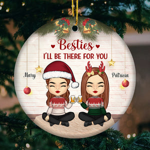 Always Sisters - Bestie Personalized Custom Ornament - Ceramic Round Shaped - Christmas Gift For Best Friends, BFF, Sisters