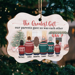 Life Is Better With Family - Family Personalized Custom Ornament - Wood Benelux Shaped - Christmas Gift For Siblings, Brothers, Sisters