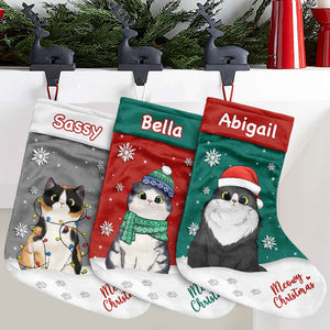 Christmas Is So Much Fun When You Are A Cat - Cat Christmas Costumes - Personalized Christmas Stocking.