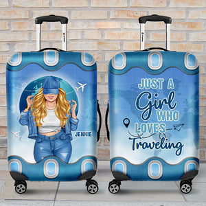 A Girl Who Loves Traveling - Personalized Luggage Cover