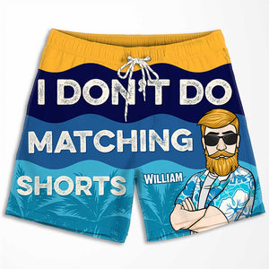 Couple Matching I Do - Personalized Couple Beach Shorts - Gift For Couples, Husband Wife