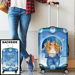 A Girl Who Loves Traveling - Personalized Luggage Cover
