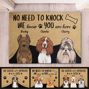 All Guests Must Be Approved By Our Dogs - Gift For Dog Lovers, Personalized Decorative Mat.