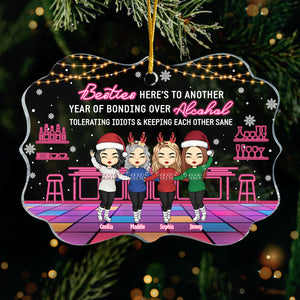 We Go Together Like Drunk And Disorderly - Bestie Personalized Custom Ornament - Acrylic Benelux Shaped -  Christmas Gift For Best Friends, BFF, Sisters
