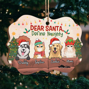 Santa Can We Negotiate - Dog & Cat Personalized Custom Ornament - Wood Benelux Shaped - Christmas Gift For Pet Owners, Pet Lovers